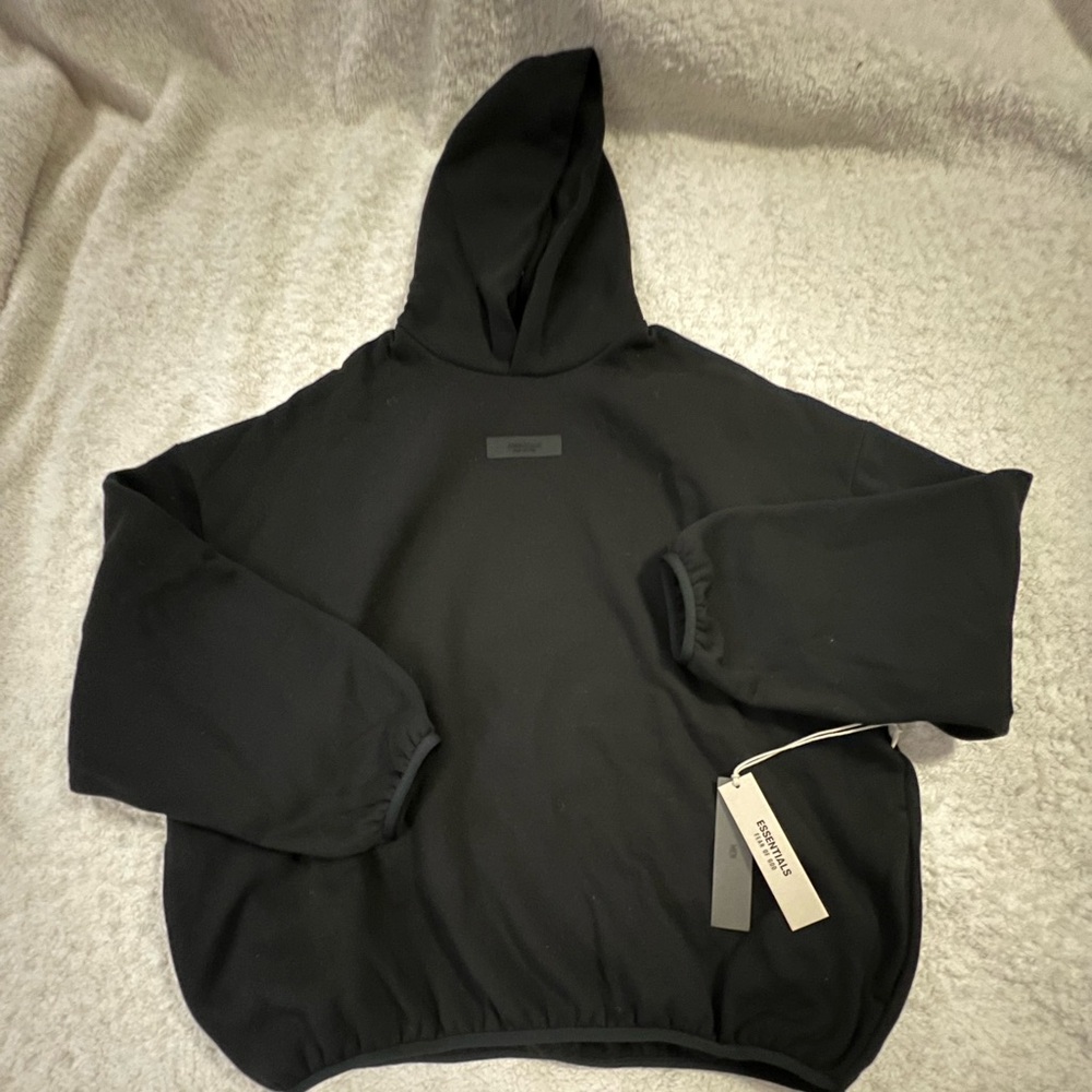 NWT ESSENTIALS Fear of God Black Hoodie sz Medium